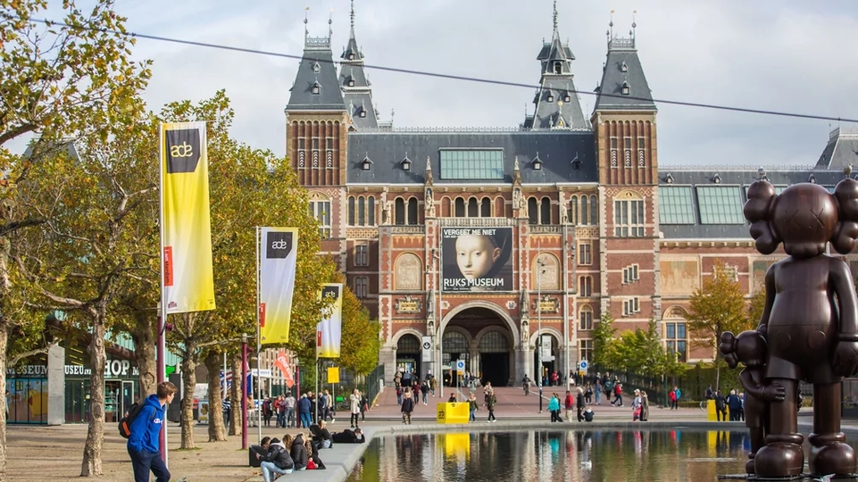 Outside view of Rijksmuseum in Amsterdam