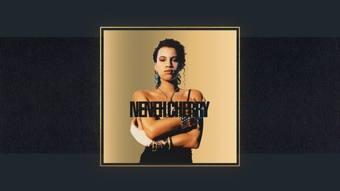 Neneh Cherry's 'Raw Like Sushi' album cover on a dark blue background